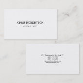 Schlichte weiße attraktive Zwei-Seiten-Visitenkart Visitenkarte (Vorne/Hinten)
