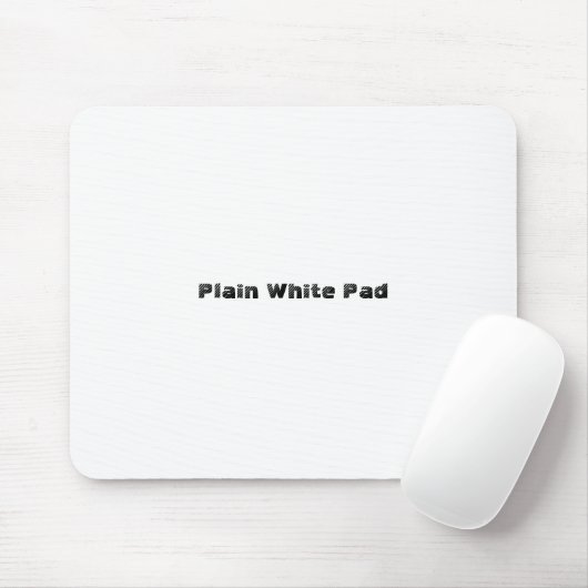 Schlichte weiße Auflage Mousepad (Mit Mouse)