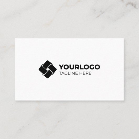 Schlichte weiße generische Hinzufügen eines Logos Visitenkarte (Rückseite)