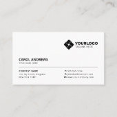 Schlichte weiße generische Hinzufügen eines Logos Visitenkarte (Vorderseite)