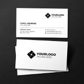 Schlichte weiße generische Hinzufügen eines Logos Visitenkarte