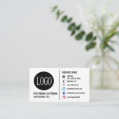 Schlichte weiße generische Visitenkarten mit sozia Visitenkarte (Stehend Vorderseite)