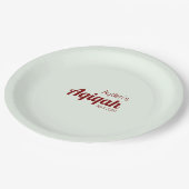 Schlichte weiße Knochen, Aqiqah Babydusche Pappteller (Schrägansicht)