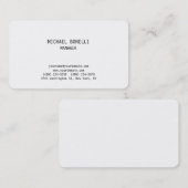 Schlichte weiße Managementkarte in der abgerundete Visitenkarte (Vorne/Hinten)