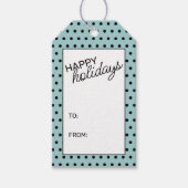 Schlichte, weiße Punkte auf dem Meer Aquamarin bla Geschenkanhänger (Vorderseite)