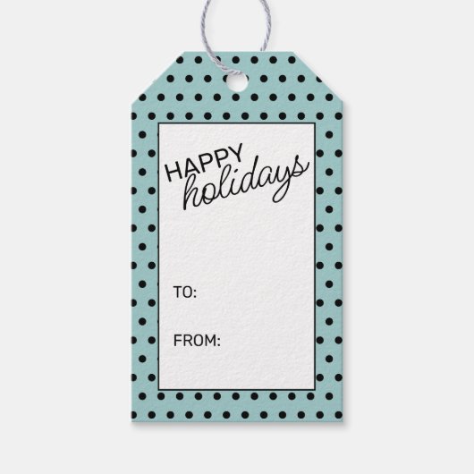 Schlichte, weiße Punkte auf dem Meer Aquamarin bla Geschenkanhänger (Vorderseite)