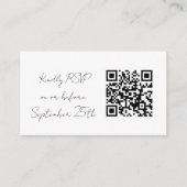 Schlichte weiße QR-Code-Hochzeitschutzkarten Begleitkarte (Vorderseite)