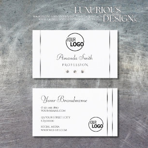 Schlichte weiße Silber-Dekoration mit Sparkle-Diam Visitenkarte