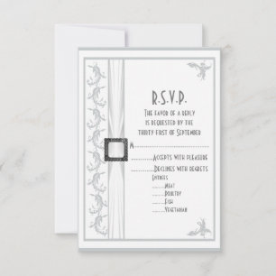 Schlichte weiße Spitzen Hochzeit R.S.V.P RSVP Karte