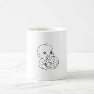 Schlichte weiße Tasse mit einem Baby und einem Rie