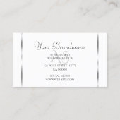 Schlichte Weißsilber-Dekoration Sparkle Diamonds I Visitenkarte (Rückseite)