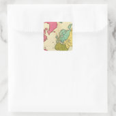 Schlichte Weltkarte Quadratischer Aufkleber (Tasche)