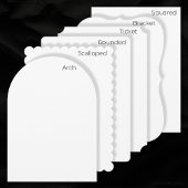 Schlichte White Arch Style Felt Ecru Blank Wedding Einladung