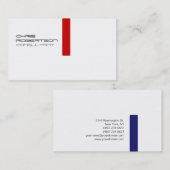Schlichte White Blue Attractive Business Card Visitenkarte (Vorne/Hinten)