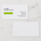 Schlichte White Green Attractive Business Card Visitenkarte (Vorne/Hinten)