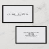Schlichte White Stylish Beruflich Business Card Visitenkarte (Vorne/Hinten)