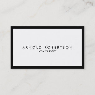 Schlichte White Stylish Beruflich Business Card Visitenkarte