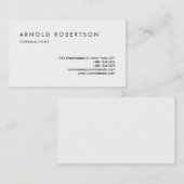 Schlichte White Stylish Beruflich Business Card Visitenkarte (Vorne/Hinten)