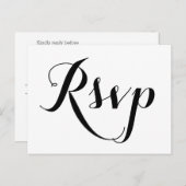 Schlichte White Wedding RSVP Postkarten (Vorne/Hinten)