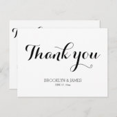 Schlichte White Wedding Vielen Dank Postcard Postkarte (Vorne/Hinten)