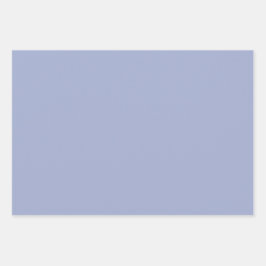 Schlichte Wildblütenblume, formale blaue Farbtöne, Geschenkpapier Set