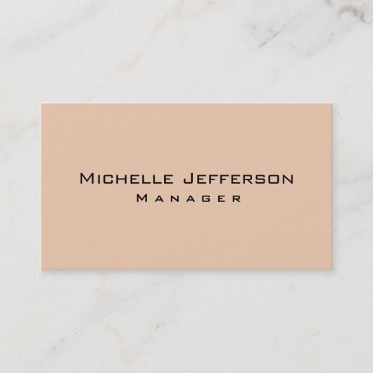 Schlichte Wüstenfarben-Manager-Visitenkarte Visitenkarte (Vorderseite)