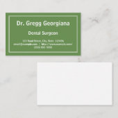Schlichte Zahnarzt-Geschäfts-Karte Visitenkarte (Vorne/Hinten)