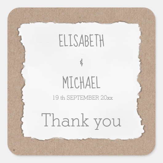 Schlichte, zeitgenössische Pappkarton danke Quadratischer Aufkleber (Vorderseite)