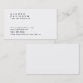 Schlichte, zeitgenössische White Stylish Business Visitenkarte (Vorne/Hinten)
