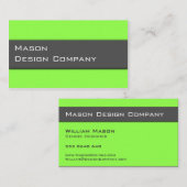 Schlichte Zwei-Tone-Limone und graue Stilkarte Visitenkarte (Vorne/Hinten)