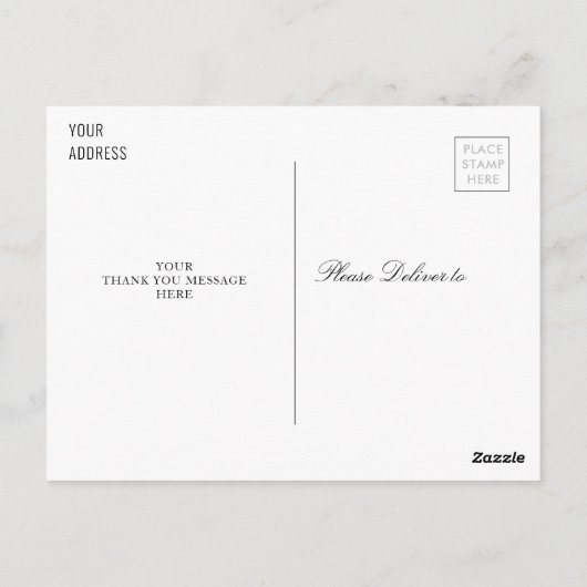 schlichter Abschluss vielen Dank Postkarte (Rückseite)