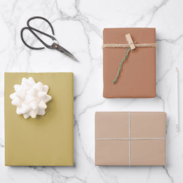 Schlichter Ahornapfel Cashmere Brown Shades 3 Tone Geschenkpapier Set