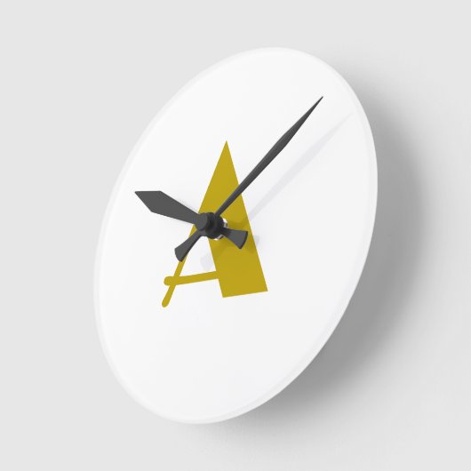 Schlichter Anfangsbuchstabe für einfarbiges Monogr Runde Wanduhr (Winkel)