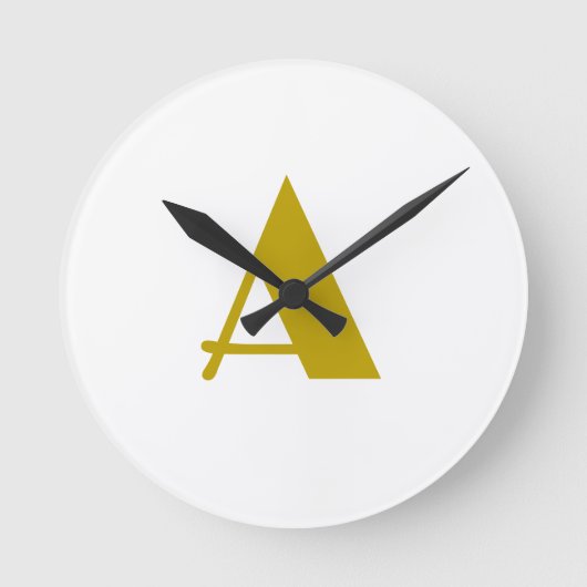 Schlichter Anfangsbuchstabe für einfarbiges Monogr Runde Wanduhr (Vorderseite)