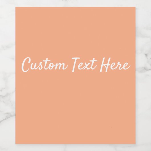 Schlichter Aprikosenpastellorange in fester Farbe Weinetikett (Einzelnes Label)