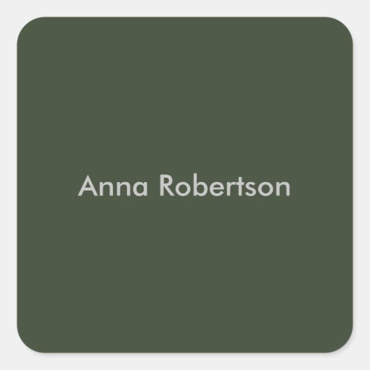 Schlichter Beruflicher Minimalistischer Trendname Quadratischer Aufkleber (Vorderseite)