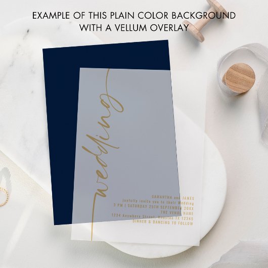 Schlichter blauer Hintergrund für Vellum Overlay Einladung