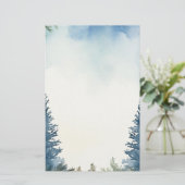 Schlichter Blauer Winterkiefer Notizblock Briefpapier (Stehend Vorderseite)