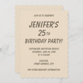 Schlichter Champagner in fester Farbe Einladung (Vorne/Hinten)