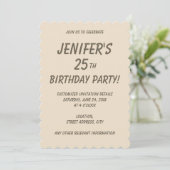 Schlichter Champagner in fester Farbe Einladung (Stehend Vorderseite)