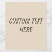 Schlichter Champagner in fester Farbe Weinetikett (Einzelnes Label)