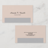 Schlichter Champagner Rosa Grau Minimalistisches D Visitenkarte (Vorne/Hinten)