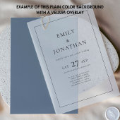 Schlichter dunkelblauer Hintergrund für Vellum Ove Einladung