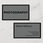 Schlichter Einfach-Nickel-Gray-Schwarz-Fotograf Visitenkarte (Vorne/Hinten)