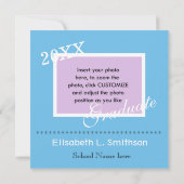 Schlichter, einfacher, eleganter Abschluss aus bla Einladung (Rückseite)