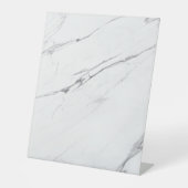 Schlichter, einfacher, moderner weißer Marmortisch Sockelschild (Vorderseite)