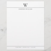 Schlichter einfacher Monogramm-Letkopf Briefbogen (Vorderseite)