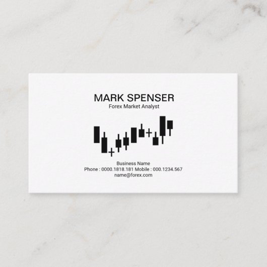 Schlichter einfacher sauberer Börse-DiagrammForex Visitenkarte (Vorderseite)