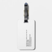 Schlichter einfacher Schwarz-weißer Minimalistisch Gepäckanhänger (Rückseite vertikal)