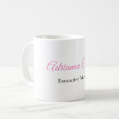 Schlichter, einfacher, Schwarz-weißer Pink-Kalligr Kaffeetasse (Vorderseite Links)